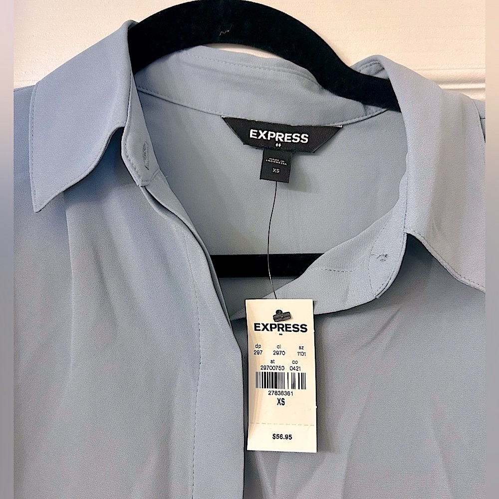 Blue Express Button Down Blouse